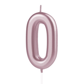 ŚWIECZKA URODZINOWA CYFRA 0 ZERO ROSE GOLD 10cm