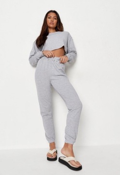 MISSGUIDED GŁADKI SZARY KOMPLET DRESOWY 3XL