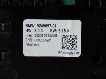 BMW F10 F11 F07 PANEL KLIMATIZACE 9249697 - 12406