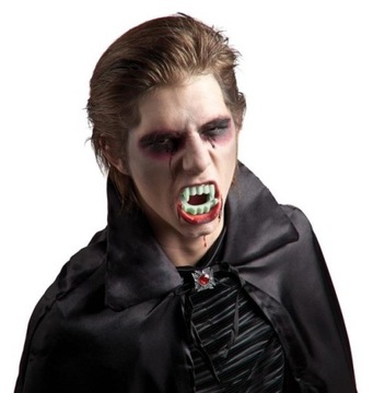 Zęby wampira kły szczęka ŚWIECĄCE w nocy hallowen