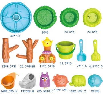 WODNY STOLIK BIG STÓŁ XXL WOOPIE DRZEWKO WESOŁE FOREMKI ŁOPATKI ZESTAW 2W1