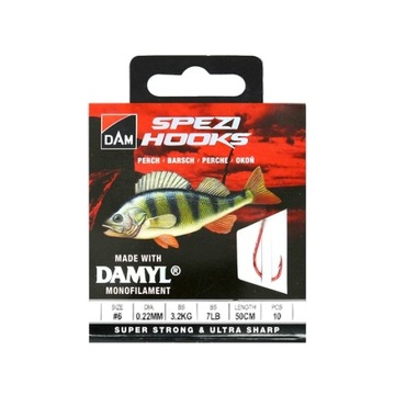 DAM Przypony Spezi Perch #12 50cm 10szt. 0,16mm