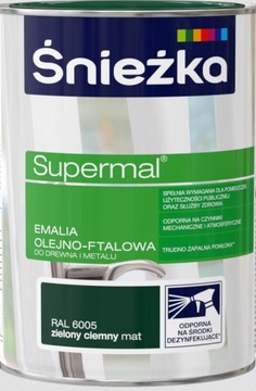 Śnieżka Emalia Supermal 0,8l Zielony ciemny RAL6005 MAT