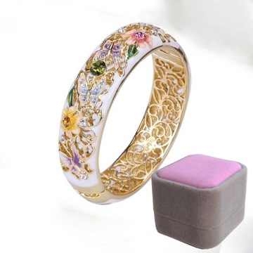 Damski pierścionek z emalii Butterfly Love Flower Ring Etniczny styl biżuterii damskiej