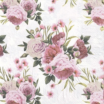 Papierowa SERWETKA Decoupage Róże Kwiaty - 1szt
