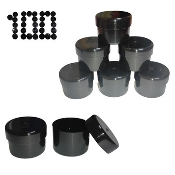 Pojemniczek słoiczek 10 ml 100 szt [005] Czarny
