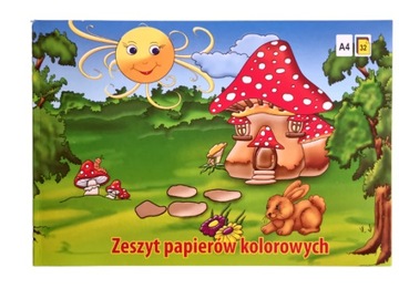 Papier kolorowy, wycinanka A4 32 kart KRESKA