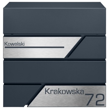 SKRZYNKA POCZTOWA NA LISTY POCZTĘ GAZETNIK NOWOCZESNA ANTRACYT + ADRES STAL