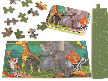 UKŁADANKA PUZZLE BAJKOWE W PUSZCE SŁOŃ 60el