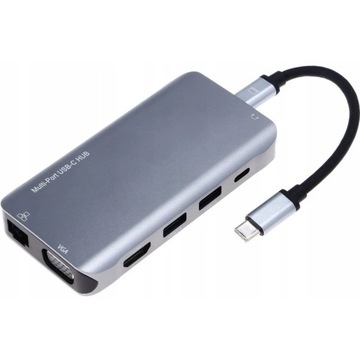 Адаптер-концентратор USB-C HDMI VGA LAN MacBook Station 10 в 1