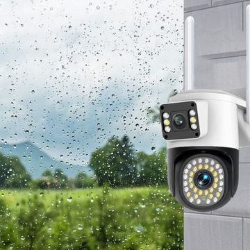 ДВОЙНАЯ WIFI IP УМНАЯ НАРУЖНАЯ ВРАЩАЮЩАЯСЯ КАМЕРА QHD С 2x 4-мегапиксельным ЗУМОМ ПРИЛОЖЕНИЕ