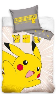 POŚCIEL POKEMON BAJKOWA BAWEŁNA 160x200 PIKACHU GRA ANIMA POKEMONY