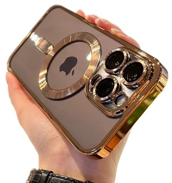 Etui Plating MagSafe Glamour Case do iPhone 15 Pro + Szkło Hartowane