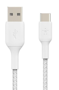 BELKIN Kabel Braided USB-C USB-A 15cm biały