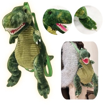 Plecak chłopięcy figurka dinozaur ZIELONY pluszak prezent