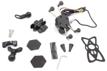 Мотоциклетный держатель для телефона с X-образной рукояткой и зарядным устройством