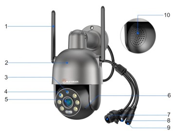 Zewnętrzna Obrotowa Kamera IP WiFi 8MP 4K ULTRA HD