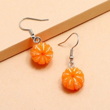 INS style DIY spersonalizowane kolczyki z imitacją owoców Tangerine