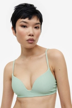 H&M PISTACJOWY TOP KĄPIELOWY PUSH UP (75D)