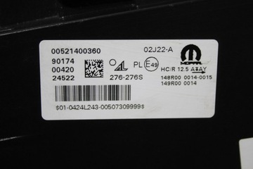 FIAT 500 E SVĚTLO PŘEDNÍ LEVÝ 20R+ PĚKNÝ