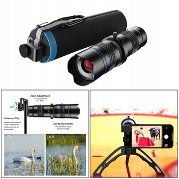 Телеобъектив 20-40x со штативом для смартфона