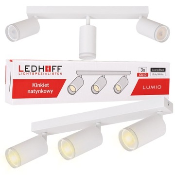 Lampa sufitowa szyna spot oprawa BIAŁA 3x GU10 kinkiet do pokoju TUBA LED