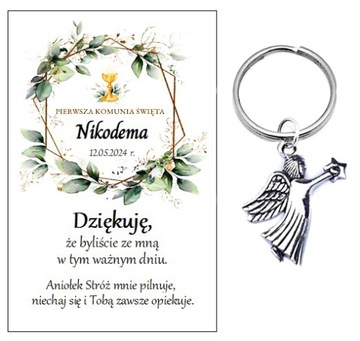 Podziękowanie dla gości breloczek ANIOŁEK NR 36 KOMUNIA PAMIĄTKA PODARUNEK
