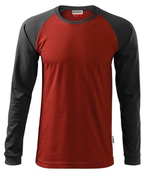 Koszulka RIMECK 130 z długim rękawem dwukolorowa malboro red roz. 2XL