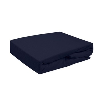 Prześcieradło frotte z gumką 120x200 ciemny granat