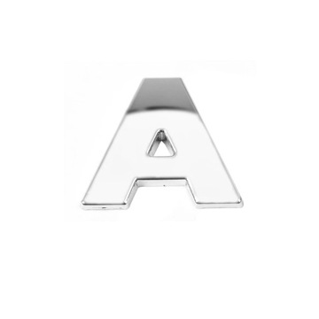 25 мм 3D наклейки для автомобиля металлический алфавит серебристый черный значок хромированные буквы