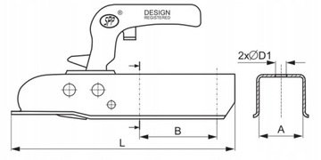 ПРИЦЕПНАЯ ШАРОВАЯ СЦЕПКА КВАДРАТНАЯ ПРОЧНАЯ 1300 КГ 60 ММ