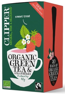Herbata zielona z truskawką FAIR TRADE BIO 40 g (2