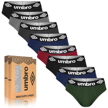 Umbro Slipy Majtki Męskie Bawełniane Zestaw BM206 8 sztuk Rozmiar XXL