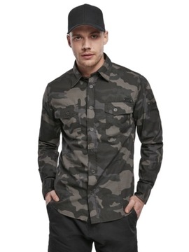 Košeľa s dlhým rukávom BRANDIT SlimFit Shirt Darkcamo