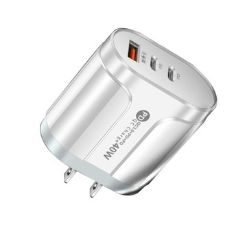 Зарядное устройство USB C, 40 Вт, 3 порта, быстрая зарядка, зарядное устройство для мобильного телефона PD Type C Adap