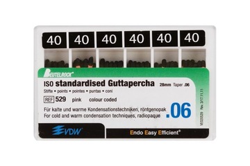 VDW Ćwieki gutaperkowe 6% #40 60szt