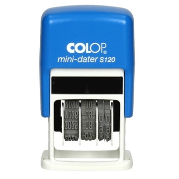 ШТАМП ДАТА ШТАМП COLOP S120 НОМЕР ДАТЫ ДАТА ДЕНЬ МЕСЯЦ ГОД СИНИЙ