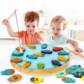 Деревянная игрушка-рыбка MONTESSORI Fishing Game