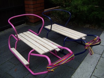 POLSKIE SANKI BASIC Z OPARCIEM + PODNÓŻKI