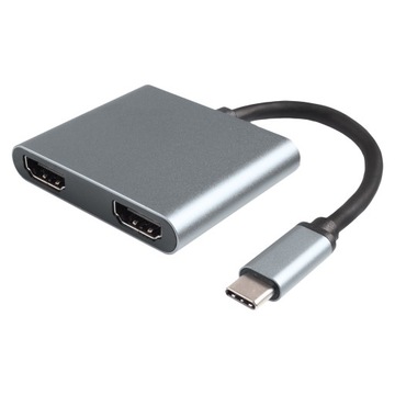 АДАПТЕР-ХАБ USB C HDMI USB PD АДАПТЕР РАЗДЕЛЯЕТ 1 РАЗЪЕМ -> 2 МОНИТОРА