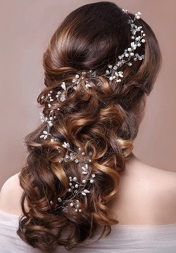 GAŁĄZKA opaska do włosów ślubna ZŁOTY WIANEK ślub