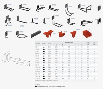 SGH9 HAK GARAŻOWY GOLIAT UCHWYT WIESZAK ŚCIENNY NA NARZĘDZIA KABLE 140X38MM