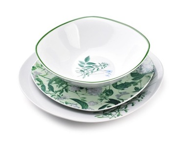 Komplet obiadowy dla 6 osób z porcelany Herbal Mist