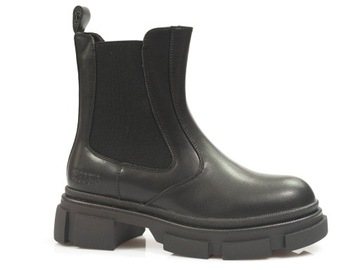 Женские зимние ботильоны BIG STAR на КОЖАНОЙ платформе