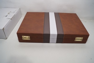 BACKGAMMON TRYKTRAK podróżn skóra syntetyczna gra planszowa dla dwoja