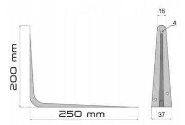 ПАРА ОПОРОВ 2x ПОДДЕРЖКА ПОЛКИ 25 x 20 СМ LOFT