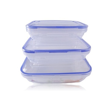 Zestaw 3 pojemników prostokąt transparent bez BPA