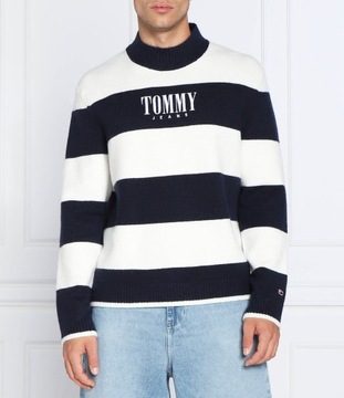 TOMMY JEANS sweter | Regular Fit granatowy