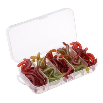 50pcs Soft Fishing Worm Artificial Baits Crankbaits with Fishy smell