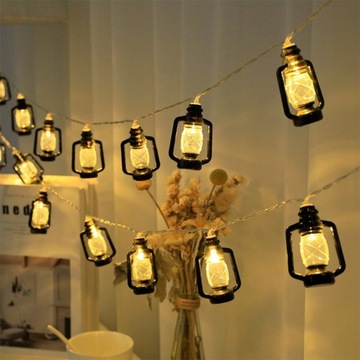 10/20 Eid Mubarak bajkowe oświetlenie Led Retro n